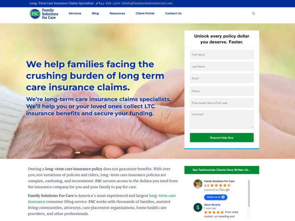 Family Solutions for Care Website